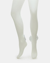 BRIDAL BOW TIGHTS SHEER WHITE